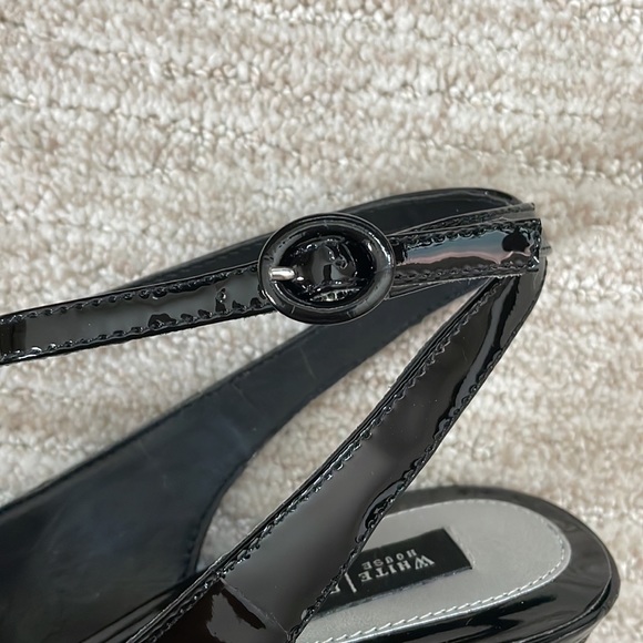 White House|Black Market Karen black leather wedges, size 7.5 - Picture 6 of 7